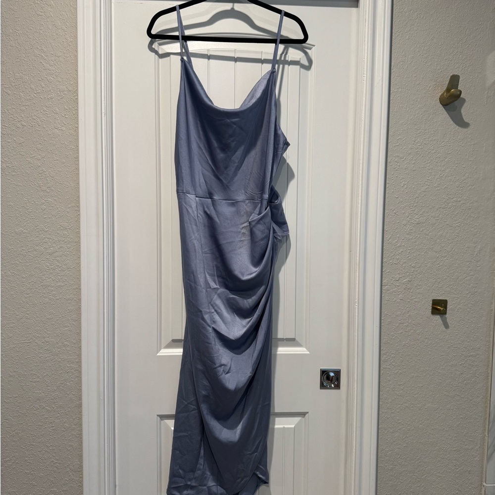 SHEIN Backless Dress in Soft Blue